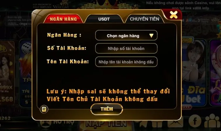 Rút Tiền XocDia88: Bí Kíp Từ Dân Cá Cược Lão Luyện 2 Giao diện rút tiền XocDia88